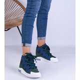 Gemre Gralina women's navy sneakers with thick laces Cene