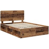  Krevetna konstrukcija s uzglavljem Staro drvo 140 x 190 cm | shoptok.hr