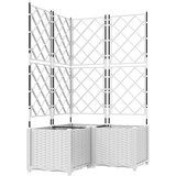 vidaXL Vrtni sadilnik s trelišem 3 kosa Bela 80x80x143 cm, (22010832) Cene