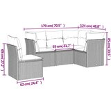  5-dijelni vrtni set sofa s jastucima bež od poliratana | shoptok.hr