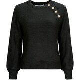 Only Puloverji ONLEMMA LS BUTTON ONECK KNT Črna | Shoptok.si