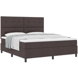 vidaXL Box Spring Postelja z Blazino Temno Rjava Super Kralj Tkanina, (22081175) | Shoptok.si