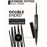 Flormar Extreme Tattoo Duo Liner črtalo za oči 2 v 1 odtenek 001 Black 2.66 g | Shoptok.si