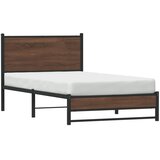  Metalni okvir kreveta bez madraca smeđi hrast 100x190 cm | Eponuda.com