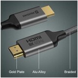 Swissten kabel HDMI 2.1, 120Hz, 48GB/s, 8K, 2m, pozlaćeni konekori, crni | shoptok.hr