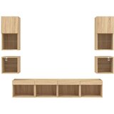 vidaXL Komplet TV omaric LED 8-delni sonoma hrast inženirski les | Shoptok.si