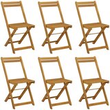 Sklopive Vrtne Stolice 6 pcs Prirodna 40 x 53 x 80 cm | shoptok.hr