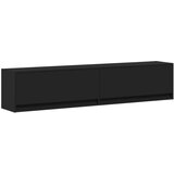 vidaXL Zidni TV ormarić s LED svjetlima crni 180x31x38 cm | shoptok.hr