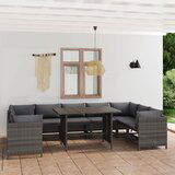 The Living Store Vrtna garnitura z blazinami 10-delna poli ratan siva - Vrtna Sedežna Garnitura, (21468753) | Shoptok.si