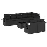 vidaXL 9-dijelni set vrtnih sofa s jastucima crni od poliratana | shoptok.hr