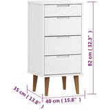  Ladičar MOLDE bijeli 40x35x82 cm od masivne borovine | Eponuda.com