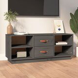 Maison Chic TV omarica - TV stojalo - Televizijska omarica siva 100x34x40 cm trdna borovina, (21700438) | Shoptok.si
