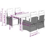 vidaXL Vrtna jedilna garnitura 5-delna z blazinami bež poli ratan, (21146341) | Shoptok.si
