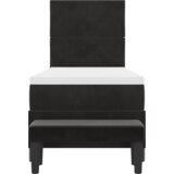 Box Spring Krevet s Madracem i Klupom Crni 80x200 cm Baršun | shoptok.hr