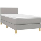 Box spring krevet s madracem svjetlosivi 90x190 cm od tkanine | shoptok.hr