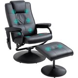 HOMCOM masažni sedež umetno usnje, pena, kovina 77Š x 84G x 95V cm Črn, (5000242899) | Shoptok.si