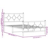  Metalni okvir kreveta uzglavlje i podnožje crni 107x203 cm | shoptok.hr