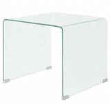 vidaXL Klubska Mizica iz Kaljenega Stekla 49,5x50x45 cm Prosojna Cene