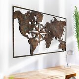 WALLXPERT worl map compass VNT012 vintage dekorativni metalni zidni dodatak | Eponuda.com