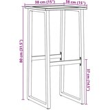  Barski stolci 2 kom crni 38x38x80 cm od čelika obloženog prahom | shoptok.hr