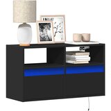  Zidni TV ormarić s LED svjetlima crni 80 x 31 x 45 cm | shoptok.hr