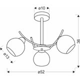 Candellux Lighting Bijela/u zlatnoj boji stropna svjetiljka sa staklenim sjenilom 36x52 cm Amos – | shoptok.hr