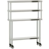 vidaXL Kuhinjska delovna miza s polico 110x30x150 cm nerjaveče jeklo | Shoptok.si