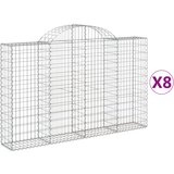vidaXL Obokane gabion košare 8 kosov 200x30x120/140cm pocinkano železo, (20757647) | Shoptok.si