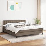  Krevet s oprugama i madracem smeđesivi 160x200 cm tkanina | shoptok.hr