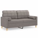  Dvosjed s ukrasnim jastucima smeđesivi 140 cm od tkanine | shoptok.hr