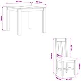  Blagovaonski set 5 kom. Bež Čvrsto Hrastovo Drvo 90 x 90 x 75 cm | Shoptok.si