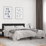  Okvir za krevet crni 200 x 200 cm konstruirano drvo i metal | shoptok.hr