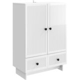 vidaXL Strani šal Visok Sijaj Bel 66 x 34,5 x 95 cm, (5000217532) | Shoptok.si