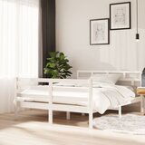 Maison Chic Posteljni okvir - Dvoposteljna postelja - Zakonska postelja bel iz borovine 140x190 cm-J9972, (21769269) | Shoptok.si