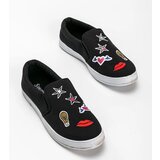 Gemre Black fabric sneakers with Anais patches | shoptok.hr