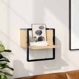 vidaXL Stenska polica s prečko sonoma hrast 30x25x30 cm Cene