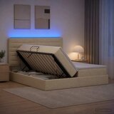  LED krevet za pohranu s madracem Krem 180 x 200 cm Tkanina - Krem 180 x 200 cm Dizajn linija | shoptok.hr