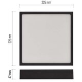  LED svetilo nadometno NEXXO, kvadratno, črno, 21W, nastavljiva CCT | Shoptok.si