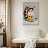  Slika - Gourmand Raccoon (1 Part) Vertical 80x120 U prirodnom drvenom okviru | shoptok.hr