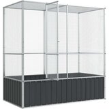  Voliera srebrna 210,5x107x212 cm jeklo | Shoptok.si