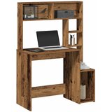 vidaXL Pisalna miza s policami starinski les 100x45x140 cm inž. les, (21814625) | Shoptok.si