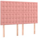  LED uzglavlje ružičasto 144x5x118/128 cm baršunasto | shoptok.hr