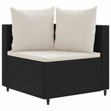  7-dijelni set vrtnih sofa od poliratana s jastucima crni Slike