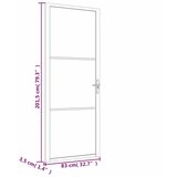  Unutarnja vrata 83 x 201,5 cm crna od ESG stakla i aluminija | shoptok.hr