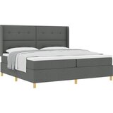 vidaXL Postelja s pomičnim dnom in vzmetnico - Temno siva, 200x200 cm, Tkanina, (22049960) | Shoptok.si