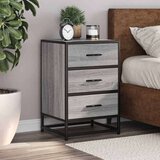 vidaXL Nočna omarica siva sonoma 40x34,5x60 cm inž. les in kovina | Shoptok.si