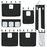 Krevet na kat s toboganom i zavjesama bijelo-crni 80 x 200 cm | shoptok.hr