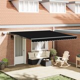 vidaXL Ročna Retraktabilna Tenda z LED Črna 400x350 cm, Zamenjava Platna za okvir 4x3.5 m Črna Cene