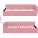  Kutni okvir kreveta Ružičasta 90 cm x 200 cm Baršun | shoptok.hr