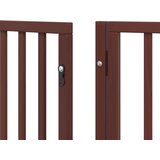 vidaXL Ograda za pse z vrati zložljiva 15 panelov rjava 750 cm les | Shoptok.si